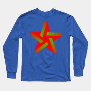 The design is green and red. Long Sleeve T-Shirt